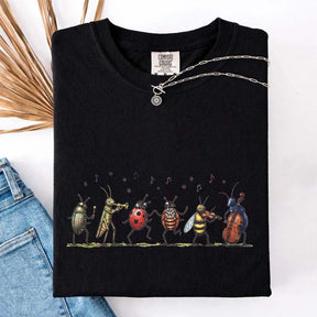 Vintage Insect Music Graphic T-Shirt