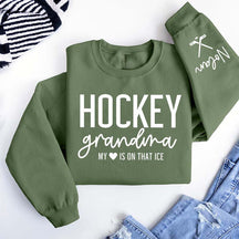 Custom Ice Hockey Grandma Sweatshirt
