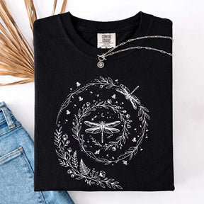 Cute Wildflowers Dragonfly Nature T-Shirt
