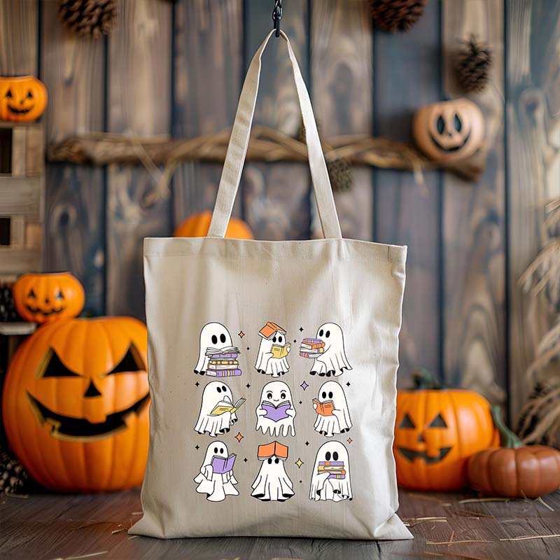 Halloween Bookish Ghosts Tote Bag