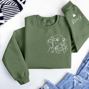 Custom Pet Portrait Line Art Sweatshirt