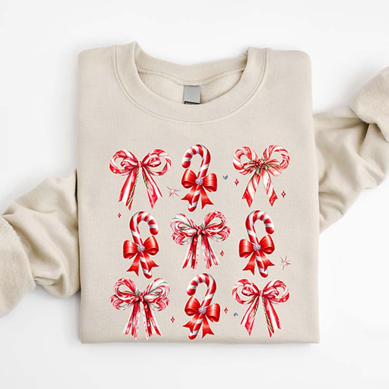 Coquette Christmas Candy Sweatshirt