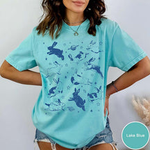 Bunnies in Space Retro Rabbit T-Shirt