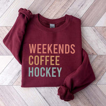 Weekends Coffee Hockey Sport Mom Sweatshirt