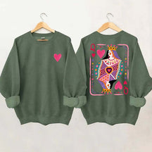 Vintage Queen of Hearts Graphic Sweatshirt