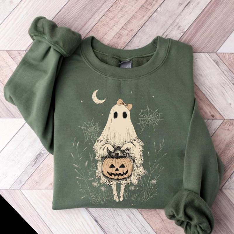 Vintage Lace Ghost Cute Fall Sweatshirt