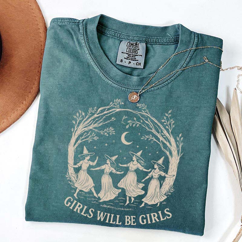 Vintage Girls Will Be Girls Witch T-Shirt
