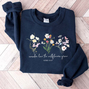 Wildflower Bible Verse Comfort Colors Sweatshirt