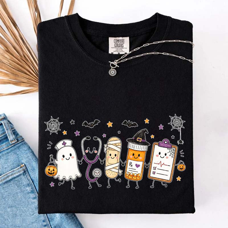 Halloween Nursing Doodle T-Shirt