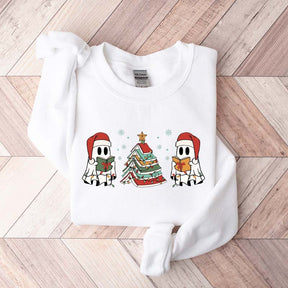 Christmas Ghost Book Reading Sweatshirt