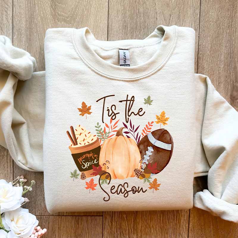 T Is The Season Fall Football Pumpkin Sweatshirt