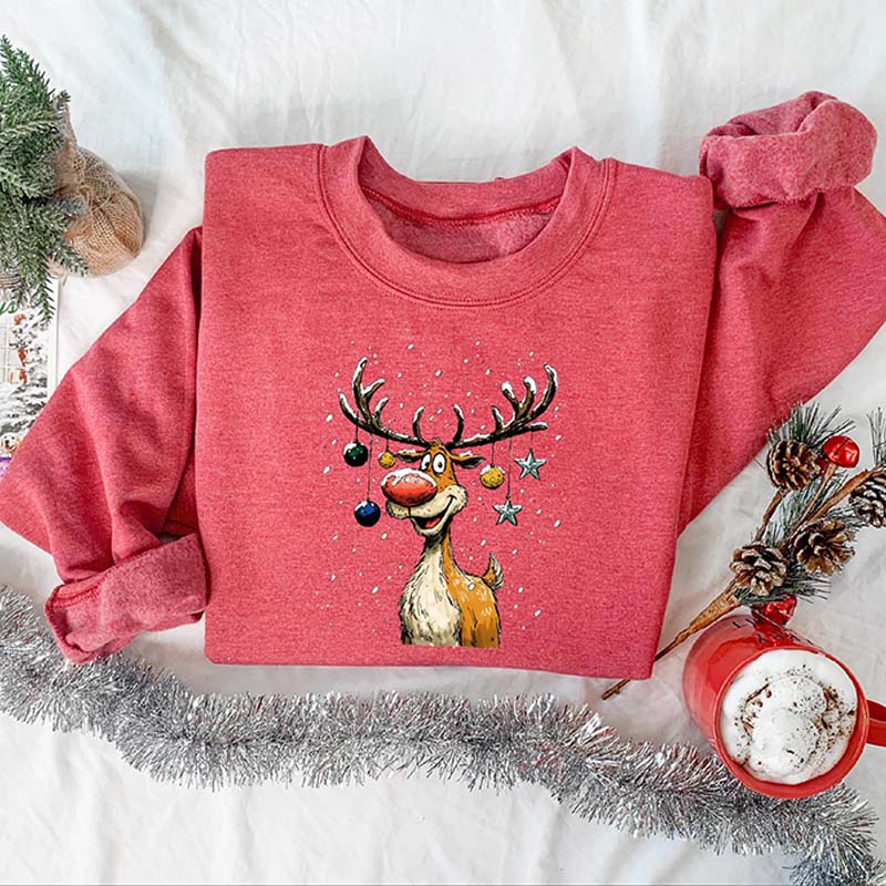 Christmas Reindeer Festive Holiday Funny Deer Sweatshirt