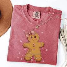 Christmas Gingerbread Bow Woman T-Shirt