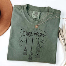 Come We Fly Witch Broom T-Shirt