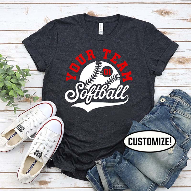 Custom Softball Mom T-Shirt