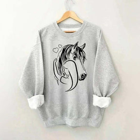 Rider Horse Lineart Sweatshirt