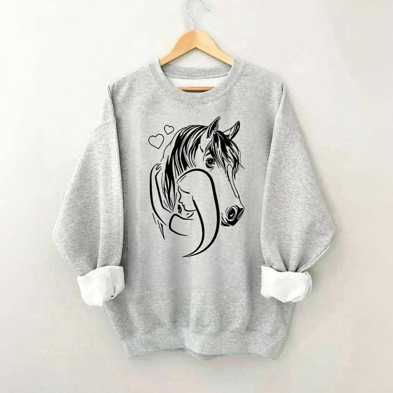 Rider Horse Lineart Sweatshirt