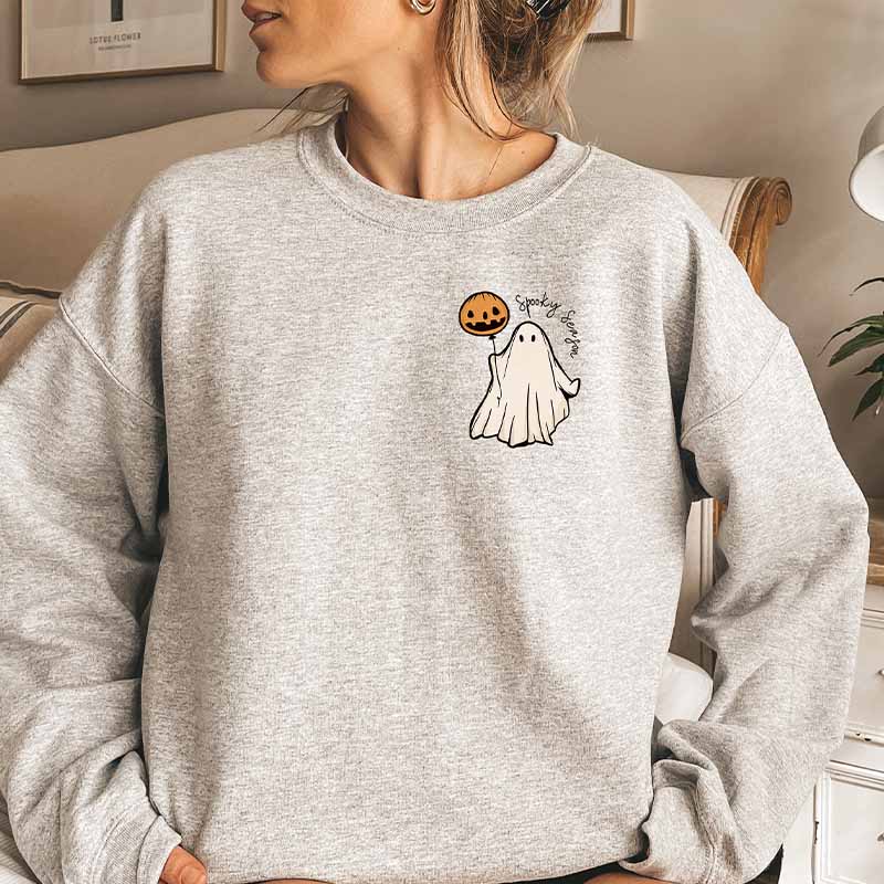 Spooky Season Pumpkin Fall Cute and Scary Sweatshirt