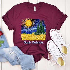Gogh Outside Starry Night Nature Lover T-Shirt