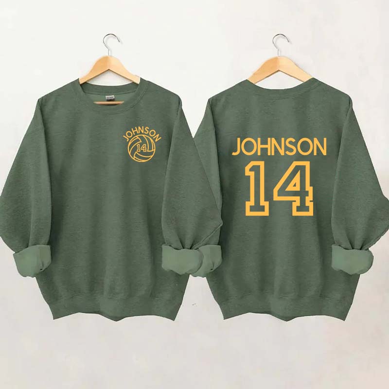 Custom Volleyball Mom Name and Number Sweatshirt