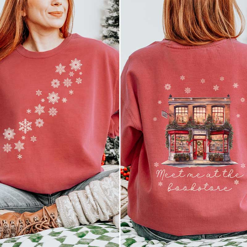 Book Lover Christmas Winter Sweatshirt