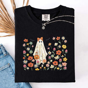 Coquette Floral Ghost Wildflowers Cute T-Shirt