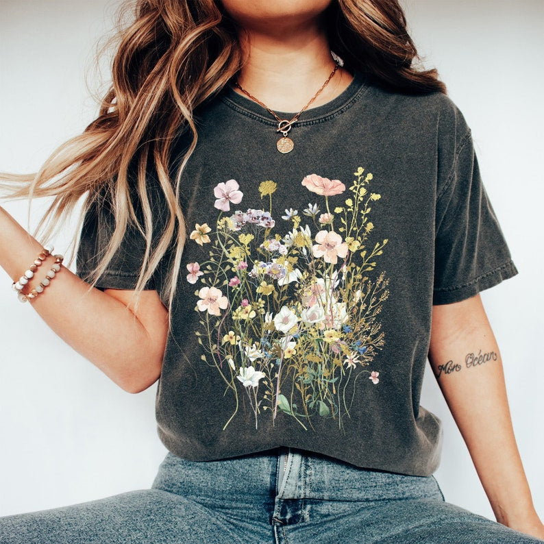 Vintage Floral Boho Wildflowers T-Shirt