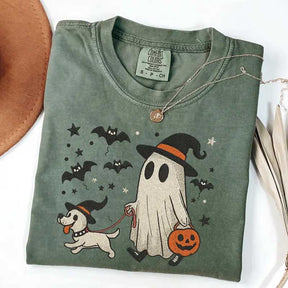 Spooky Paws Ghost Dog Halloween T-Shirt