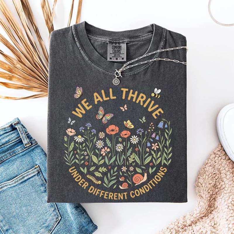 Neurodiversity Awareness Retro Wildflowers T-Shirt