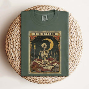 The Reader Tarot Card Skeleton T-Shirt