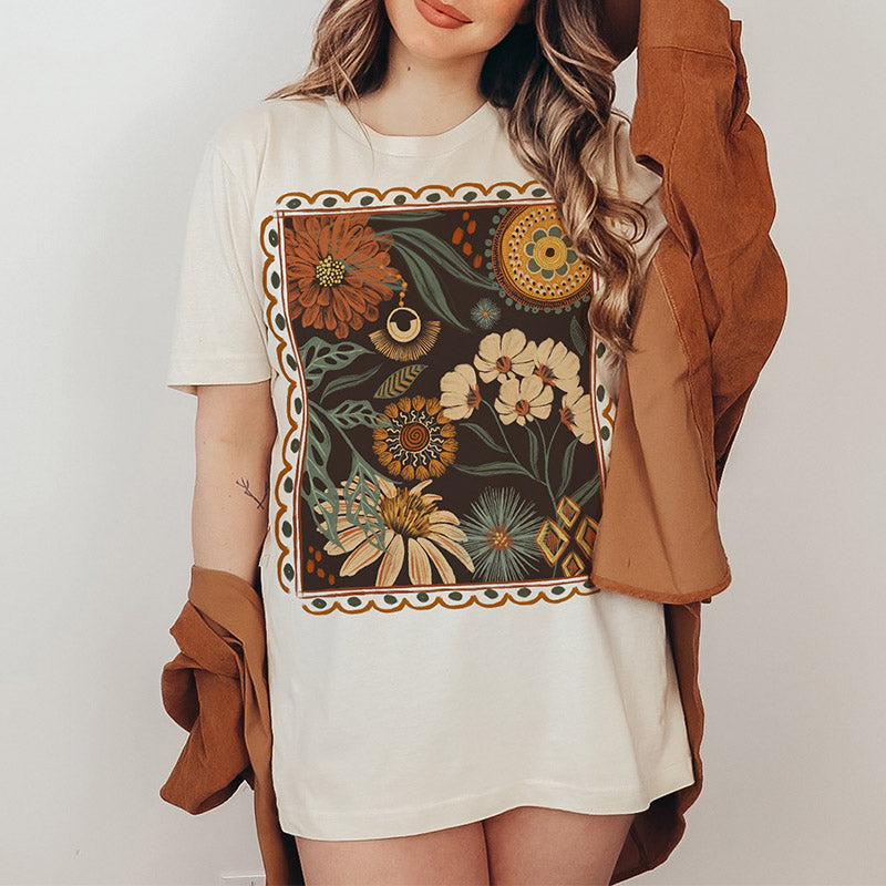 Wildflower Garden Hippie Botanical T-shirt