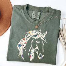 Comfort Colors Floral Horse Coastal Cowgirl T-Shirt