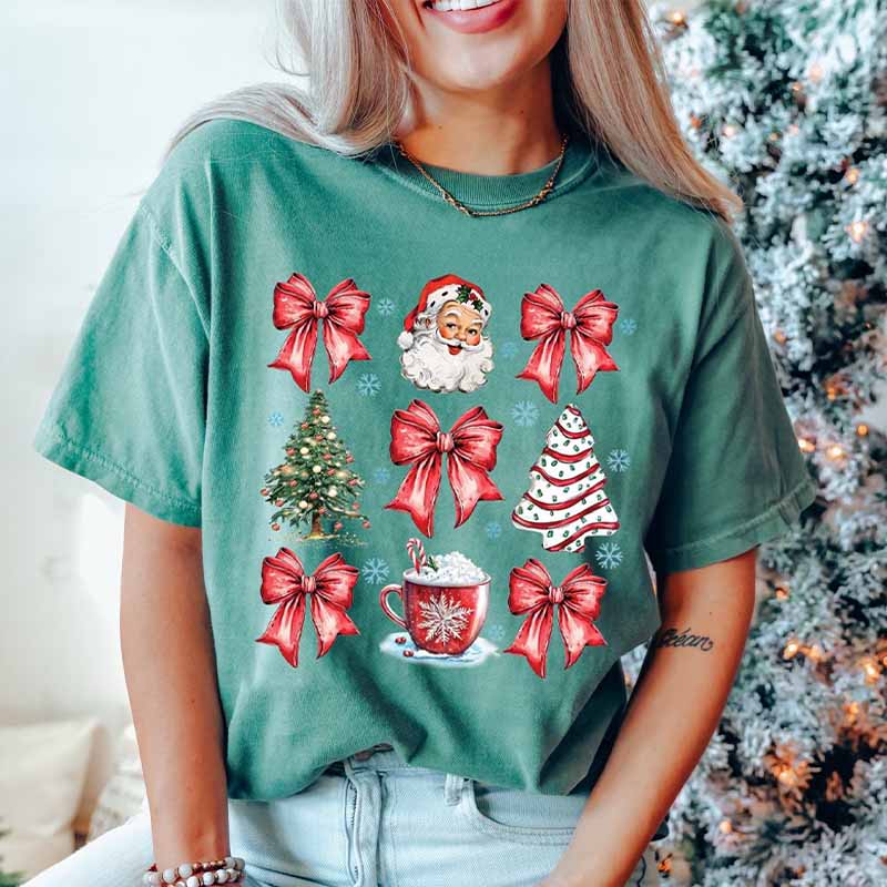 Christmas Coquette Bow T-Shirt