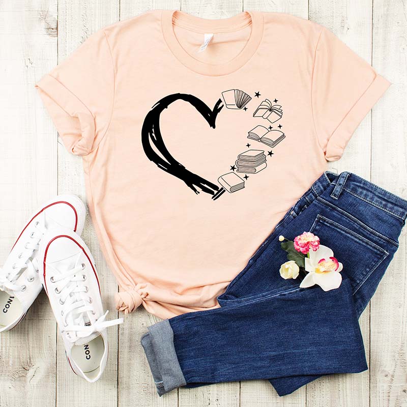 Heart of Books Lover T-Shirt