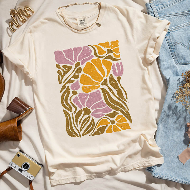 Retro Floral Aesthetic T-Shirt