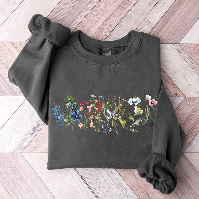 Cottagecore Spring Floral Graphic Sweatshirt