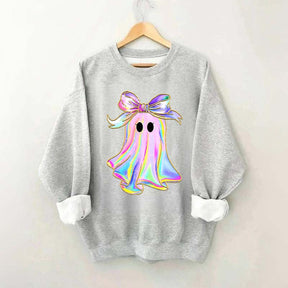 Sparkly Bow Rainbow Ghost Sweatshirt