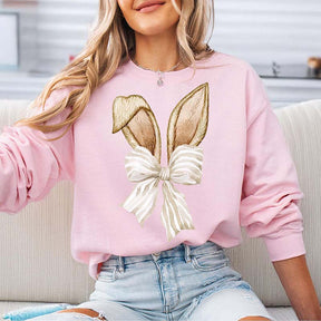 Coquette Bunny Bow and Ears Spring Sweatshirt