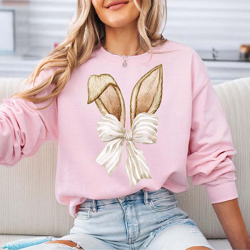 Coquette Bunny Bow and Ears Spring Sweatshirt