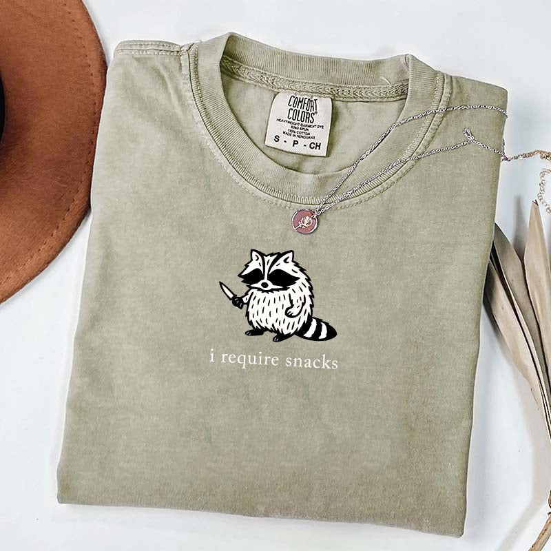 I Require Snacks Raccoon T-Shirt