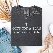God's Got A Plan Mine Was Terrible Religous Minimalist T-Shirt