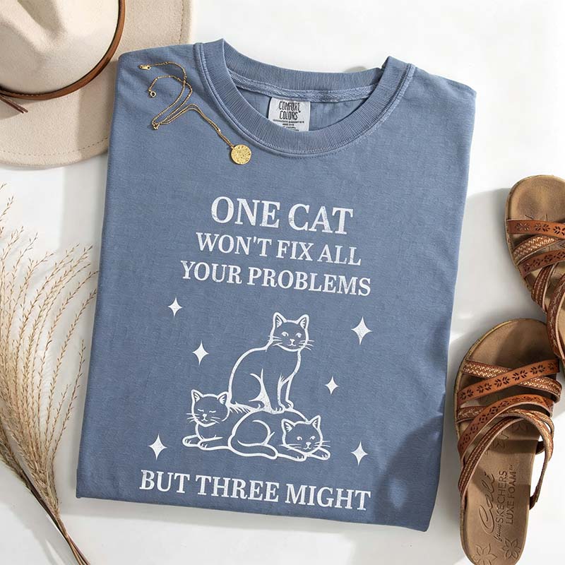 Retro Three Cats Graphic People T-Shirt