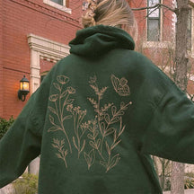 Boho Butterfly Wildflower Cottagecore Hoodie
