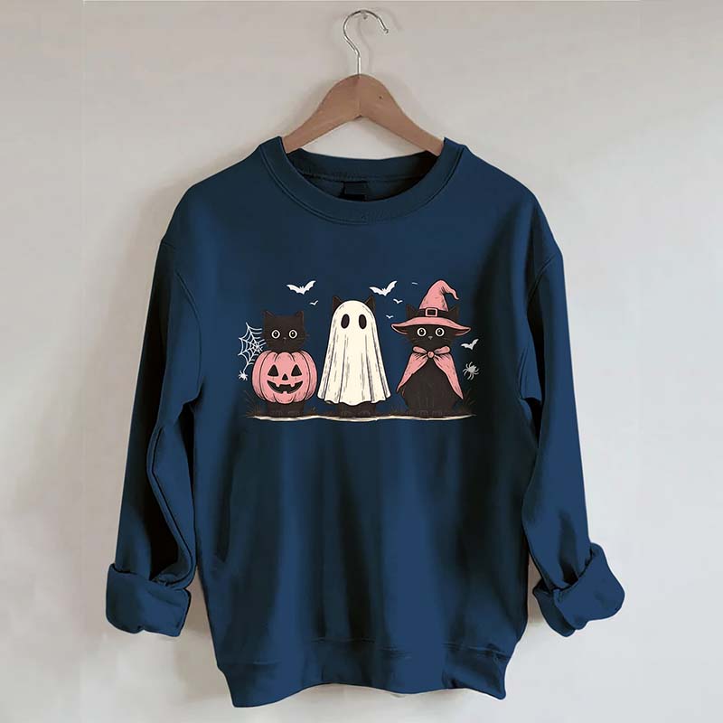 Boo Ghost Black Cat Sweatshirt