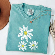 Boho Floral Comfort Colors Daisy T-Shirt