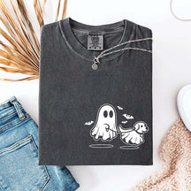 Ghost Dog And Bat Halloween T-Shirt