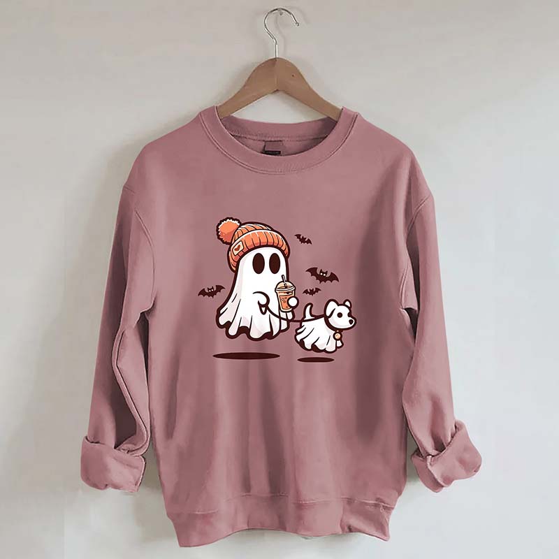 Ghost With Walking Dog Sweatshirt