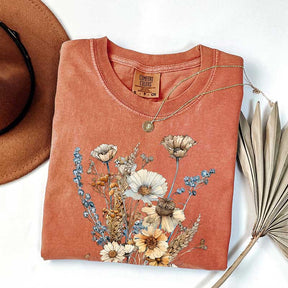 Retro Vintage Pressed Flowers T-Shirt