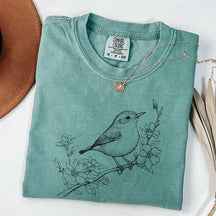 Botanical Bird Graphic T-Shirt