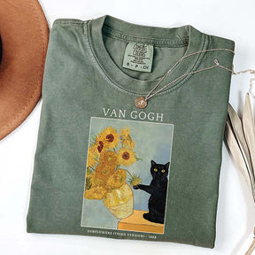 Van Gogh Irises Cat T-Shirt